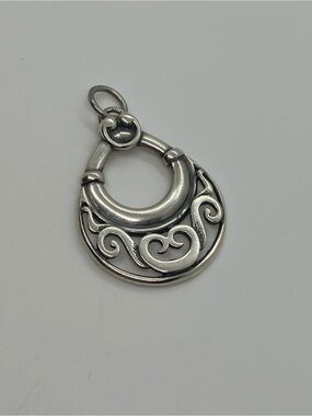 Vtg Ola Gorie 925 Sterling Silver Celtic Knot Crescent Scroll Teardrop Pendant